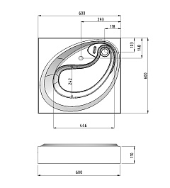 Stella Polare Раковина под стиральную машину Madera Ameli 60х60 – фотография-4